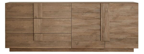 Madia Design Moderno 2 Ante 3 Cassetti Jupiter 241x44x90 cm Noce Mercure
