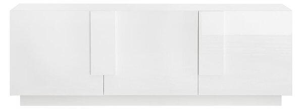 Mobile TV Moderno 3 Ante Jupiter 182x44x63 cm Bianco laccato lucido