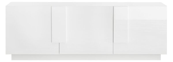 Mobile TV Moderno 3 Ante Jupiter 182x44x63 cm Bianco laccato lucido