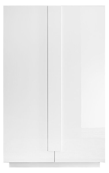 Madia Mobile Soggiorno Alto 2 Ante Jupiter 121x44x193 cm Bianco laccato lucido