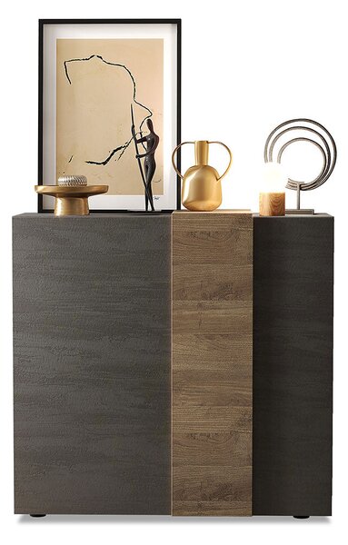 Madia Design Moderno 2 Ante Venus 121x44x114 cm Titanio E Noce Mercure