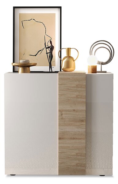 Madia Design Moderno 2 Ante Venus 121x44x114 cm Bianco Lucido E Cadiz