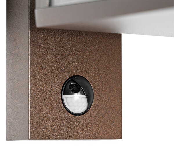 Applique da esterno Marrone ruggine con sensore di movimento IP44 - Charlois