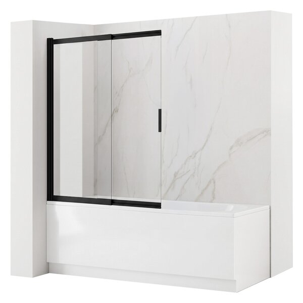 Paravento vasca scorrevole REA Dario Black 80
