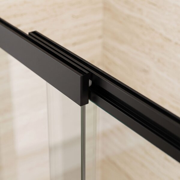 Paravento vasca scorrevole REA Dario Black 80