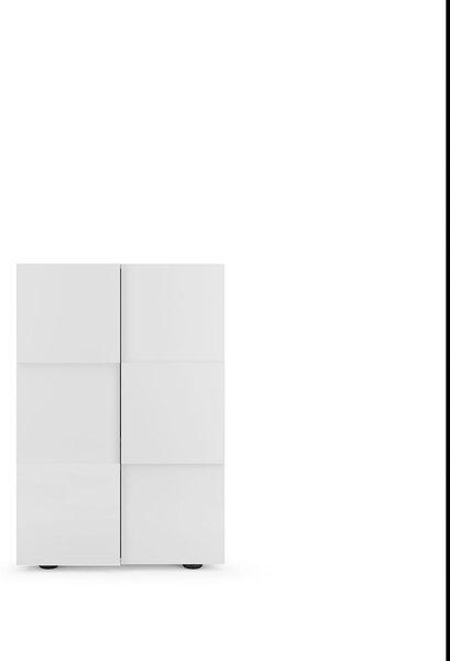 Mobile Multiuso 2 Ante con 5 Ripiani 78x36x115,5 cm Modello Dama Bianco Lucido