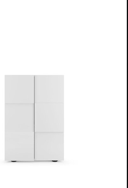 Mobile Multiuso 2 Ante con 5 Ripiani 78x36x115,5 cm Modello Dama Bianco Lucido