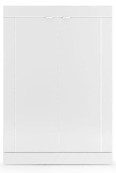 Mobile Multiuso 2 Ante con 5 Ripiani 78x34,5x115,5 cm Linea Basic Bianco Lucido