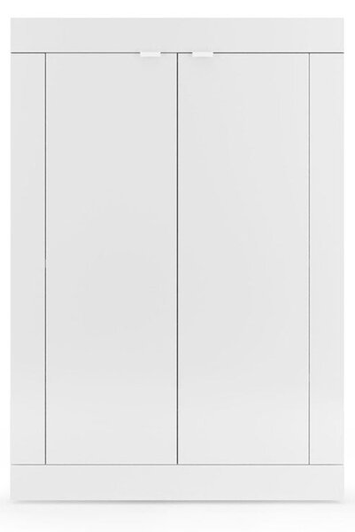 Mobile Multiuso 2 Ante con 5 Ripiani 78x34,5x115,5 cm Linea Basic Bianco Lucido