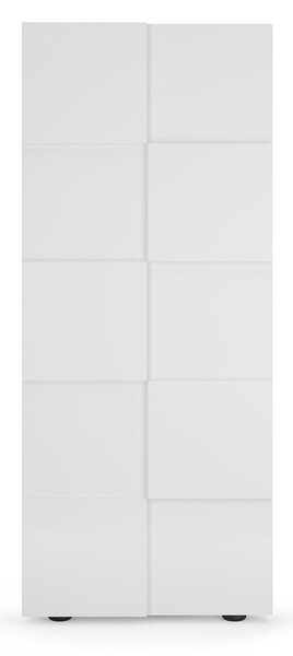 Armadio Guardaroba con Appendiabiti e Ripiani 78x31x186,5 cm Modello Dama Bianco Lucido