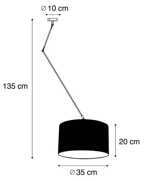 Lampada a sospensione in acciaio con paralume 35 cm bianco regolabile - Blitz