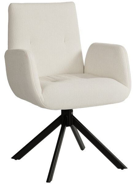 HOMCOM Poltrona Moderno imbottita, Sedia d'accento girevole fino a 120 kg, 60x61x88 cm, bianco crema | Aosom Italy