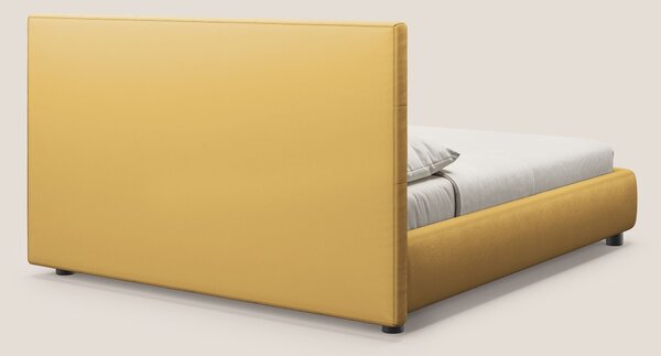 Minato letto imbottito contenitore con testata trapuntata in ecopelle