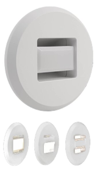 MEGAMAN Luci LED da incasso Tina, bianca, Ø 9 cm, orientabile Tina, Bianco / Opale, Soggiorno / Sala da pranzo, Plastica, Moderno, Applique