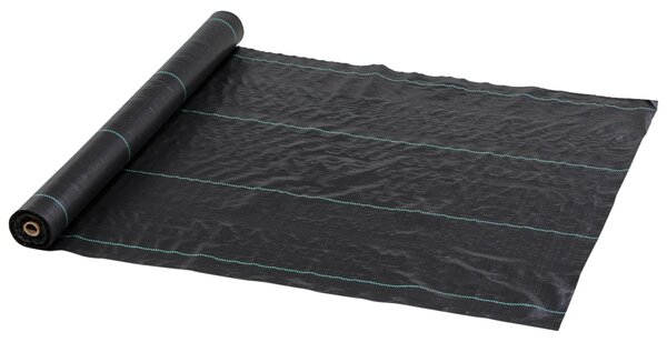 Telo per Pacciamatura 100x1 m Traspirante e Anti-UV in Polipropilene Nero