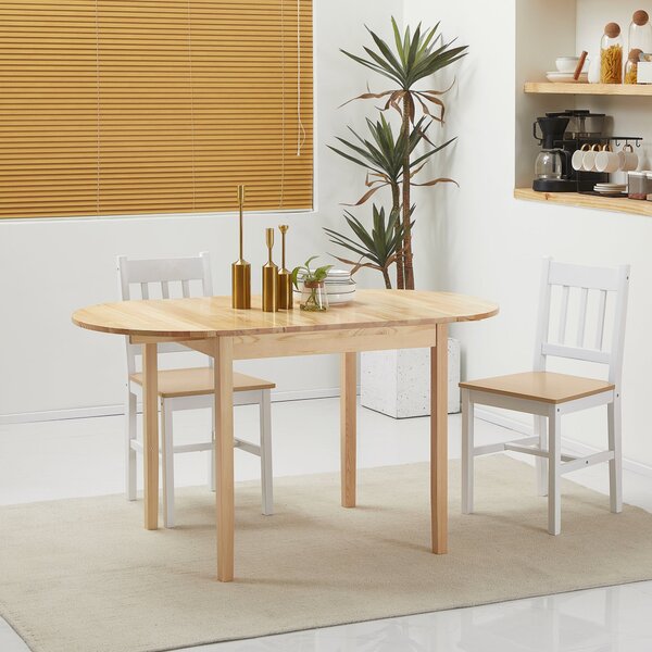 Tavolo Allungabile a Ribalta 140x70x75 cm per 4-6 Persone in Legno di Pino