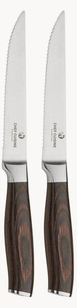 Set di 2 coltelli da bistecca con manico in legno Freya
