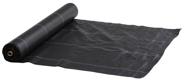 Telo per Pacciamatura 100x2 m Traspirante e Anti-UV in Polipropilene Nero