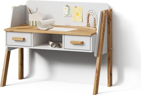Scrivania Livinity Mailo Bianco/Artisan 97 x 80 cm, Model 59794