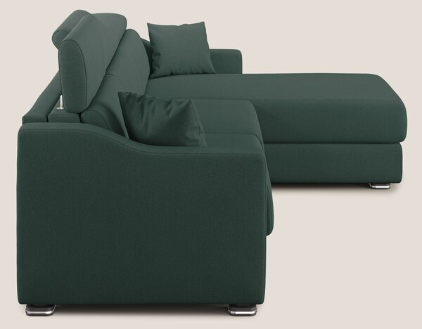 Amber divano letto angolare in tessuto smacchiabile T05 verde