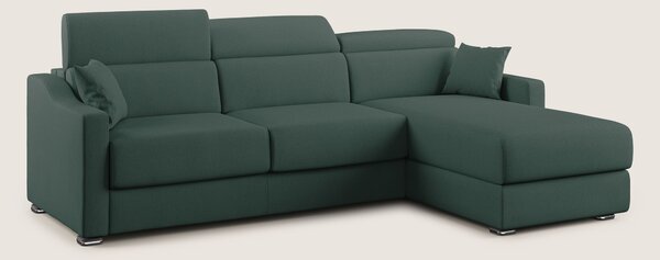 Amber divano letto angolare in tessuto smacchiabile T05 verde