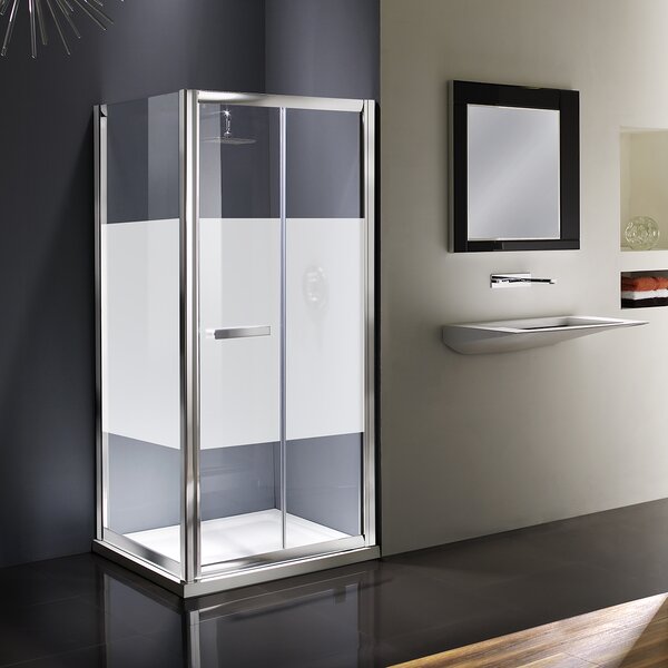 Lato per box doccia Namara 70 cm, H 195 cm in vetro temprato, spessore 8 mm serigrafato silver