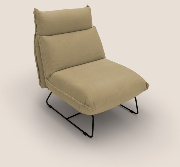 Tessa Poltroncina dal design moderno in morbida microfibra smacchiabil