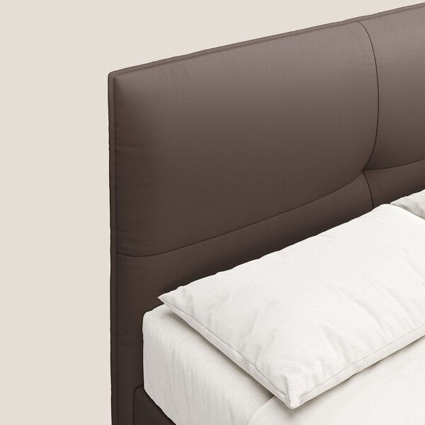 Greta letto contenitore dimensioni SLIM con testata trapuntata in ecop