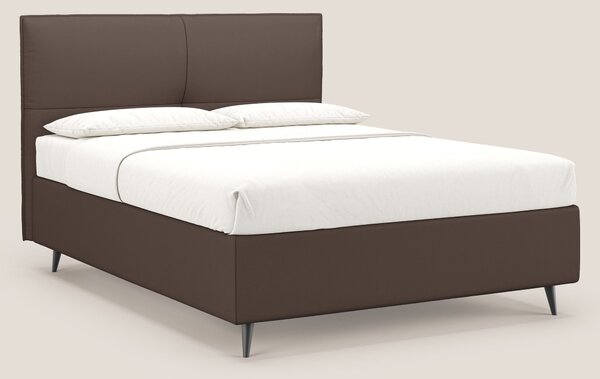 Greta letto contenitore dimensioni SLIM con testata trapuntata in ecop