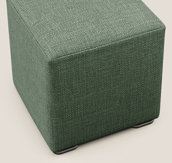 Cube pouf in morbido tessuto impermeabile ad intreccio melangiato T06