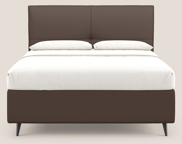 Greta letto contenitore dimensioni SLIM con testata trapuntata in ecop