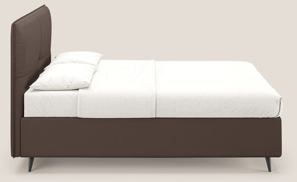 Greta letto contenitore dimensioni SLIM con testata trapuntata in ecop