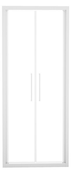 Porta doccia battente Record 71 cm, H 195 cm in vetro temprato, spessore 6 mm trasparente bianco