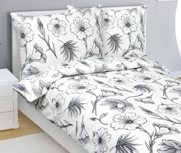 Lenzuola in crêpe - 140x220 cm, 70x90 - colore bianco, grigio