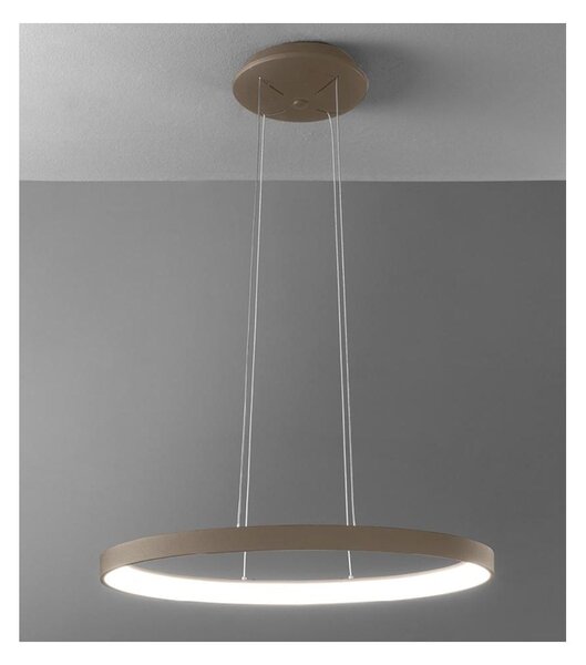 LIFERING SOSPENSIONE SINGOLA OVALE LED 40W LUCE CCT 3000K-4000K ALLUMINIO 5 COLORI L60 CM MODERNA