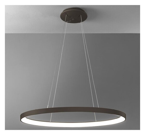 LIFERING SOSPENSIONE SINGOLA OVALE LED 50W LUCE CCT 3000K-4000K ALLUMINIO 5 COLORI L80 CM MODERNA