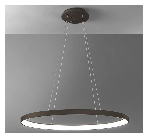 LIFERING SOSPENSIONE SINGOLA OVALE LED 50W LUCE CCT 3000K-4000K ALLUMINIO 5 COLORI L80 CM MODERNA