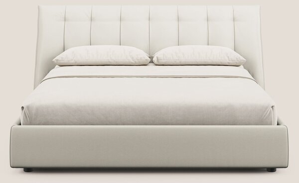 Clizia letto imbottito di design con vano contenitore in ecopelle impe