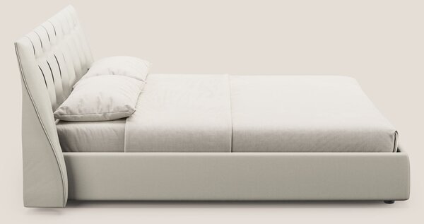 Clizia letto imbottito di design con vano contenitore in ecopelle impe