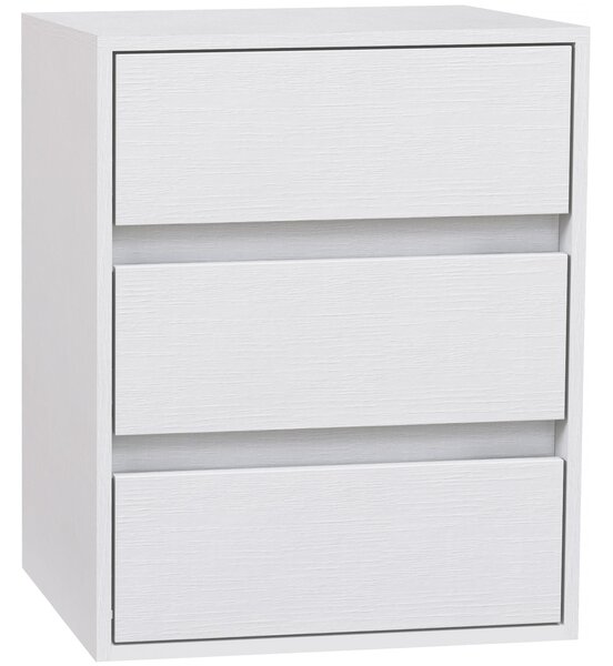 Cassettiera 3 Cassetti Moderna 40x30x50,5 cm in Legno Bianco