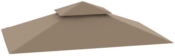 Copertura per Gazebo da Giardino 244x152 cm a 2 Livelli in Poliestere 160gsm Cachi