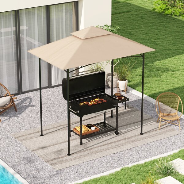 Copertura per Gazebo da Giardino 244x152 cm a 2 Livelli in Poliestere 160gsm Beige