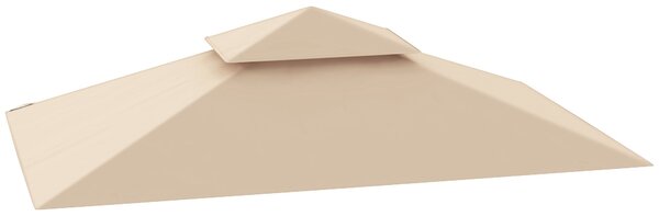 Copertura per Gazebo da Giardino 244x152 cm a 2 Livelli in Poliestere 160gsm Beige