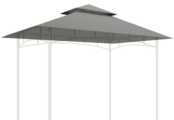 Copertura per Gazebo da Giardino 244x152 cm a 2 Livelli in Poliestere 160gsm Grigio Chiaro