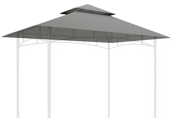 Copertura per Gazebo da Giardino 244x152 cm a 2 Livelli in Poliestere 160gsm Grigio Chiaro