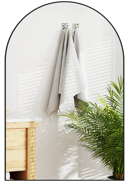 Specchio ad Arco 60x3x90 cm in Lega di Alluminio e Vetro Nero