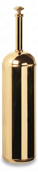 Porta scopino in Ottone da appoggio o a muro Dimensioni 8x8x h 35,5 cm LIBERTY finitura ORO Lucido