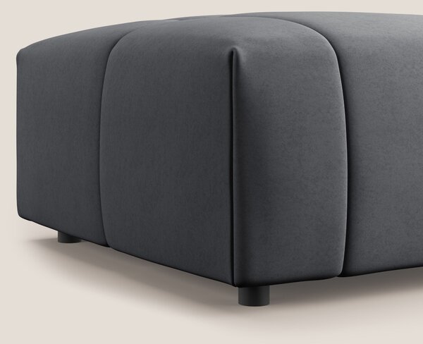 Giotto pouf in morbida microfibra effetto velluto impermeabile idrorep