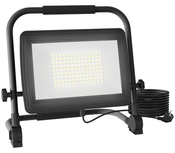 Faretto LED da Esterno IP65 35x20x32 cm da 6500k con Testa Girevole e Supporto Nero