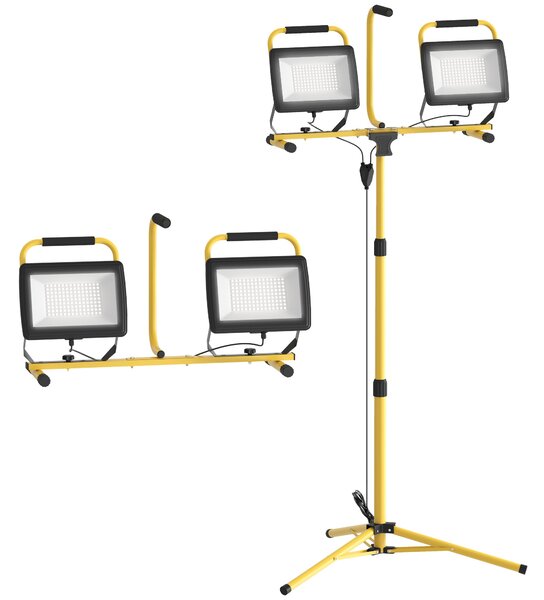 Faretti LED da Esterno IP65 75x62x170 cm da 6500K con Treppiede Staccabile Giallo e Nero